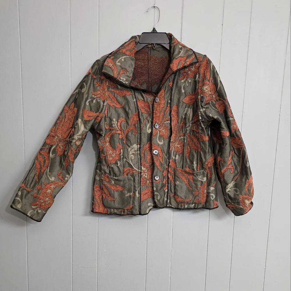 Parsley & Sage Tapestry Reversible Boho Art Blazer Jacket - Picture 13 of 14